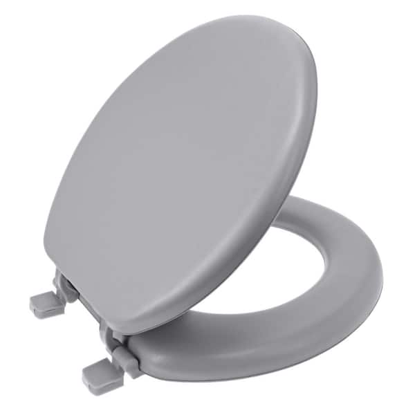 Ultra-Soft Standard Round Toilet Seat with Plastic Hinges 