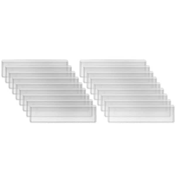 Unbranded 50 Pack Adhesive Label Holders 1.2 x 4.3 in. Plastic Clear Tag Index Card Holders for Drawers Shelves Storage Bins