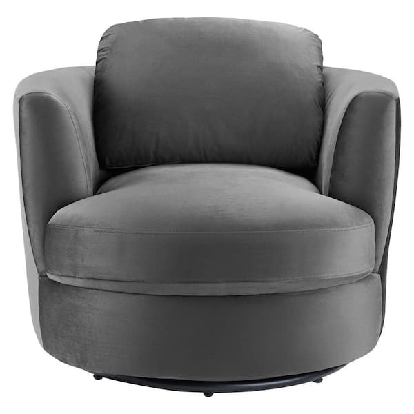 MODWAY Embrace Cognac Tufted Performance Velvet Swivel Chair  EEI-4998-BLK-COG - The Home Depot