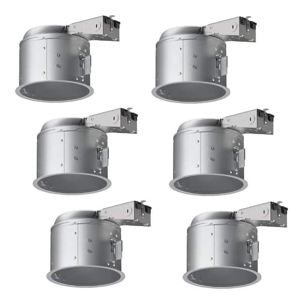 HALO E26 Series 6 in. Aluminum Shallow Remodel IC Air-Tite Recessed Housing (6-Pack)