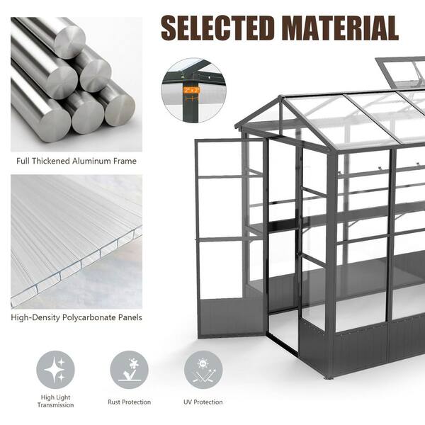 7.5 in. W x 10 in. D Polycarbonate Greenhouse with Fully Auto