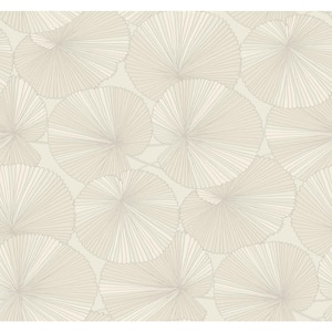 Layered Cream Lily Pads Wallpaper