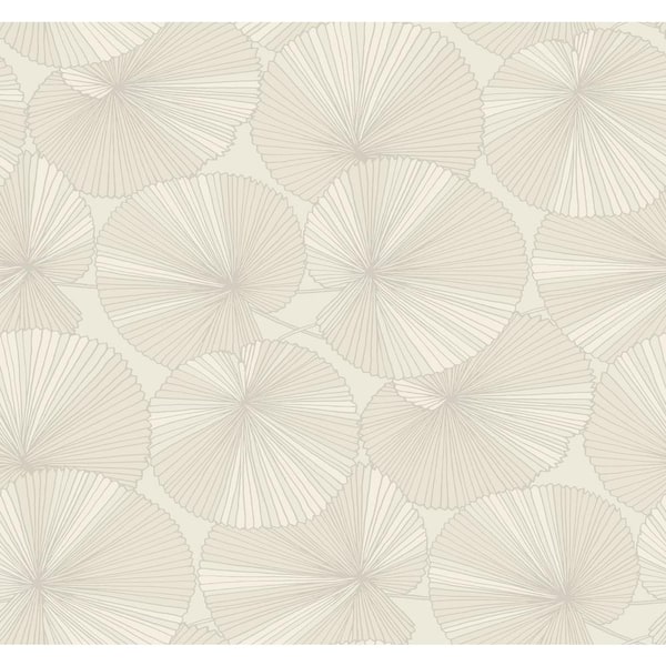 Candice Olson Layered Cream Lily Pads Wallpaper