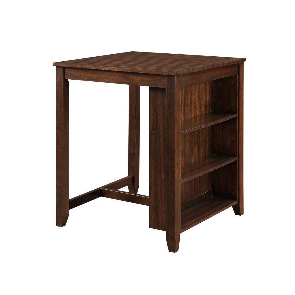 Gia Cherry 3 Piece 30" Counter Height Dining Set with Light Brown Cushions