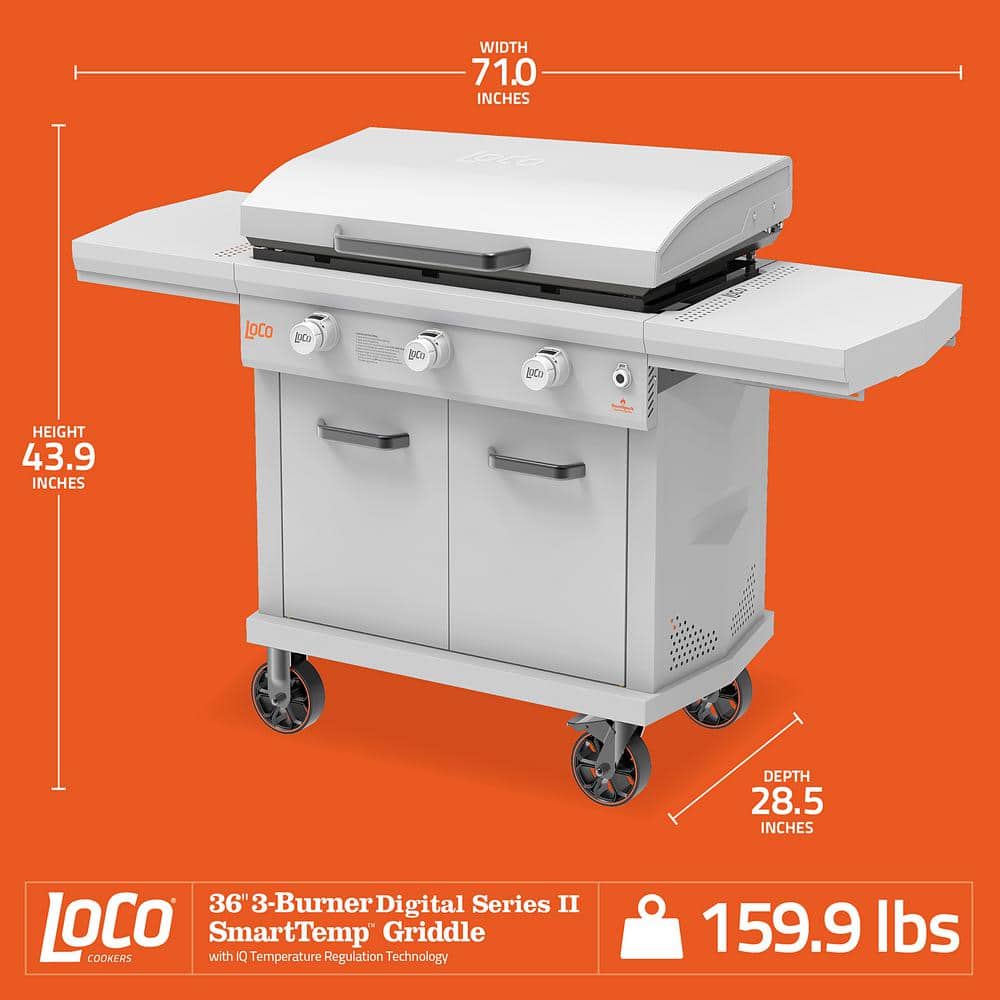 LoCo 36" Black 3-Burner Propane Gas SmartTemp Grill