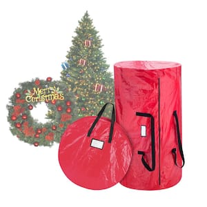 Red Extra-Large Artificial Tree and Wreath Storage Bag for Trees up to 9 ft. Tall