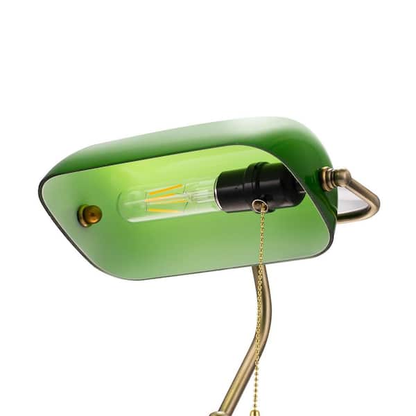 インド　SUNオールドランプＢ YANSUN 1-Light Pull Chain Switch Green Table Lamp