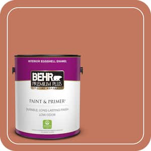 1 gal. #PMD-11 Warm Terra Cotta Eggshell Enamel Low Odor Interior Paint & Primer