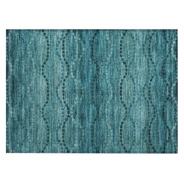 Chantille Machine Washable Indoor/Outdoor Abstract ACN2031 Turquoise 1 ft. 8 in. x 2 ft. 6 in. Accent Rug