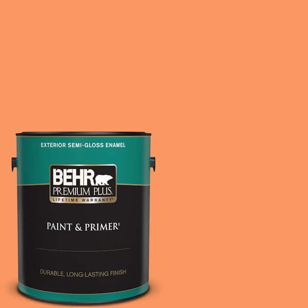 BEHR PREMIUM PLUS 1 gal. #230B-5 Indian Paint Brush Semi-Gloss Enamel Exterior Paint & Primer