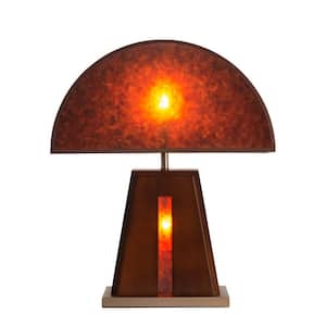 Mica 26 in. Weathered Brass Table Lamp