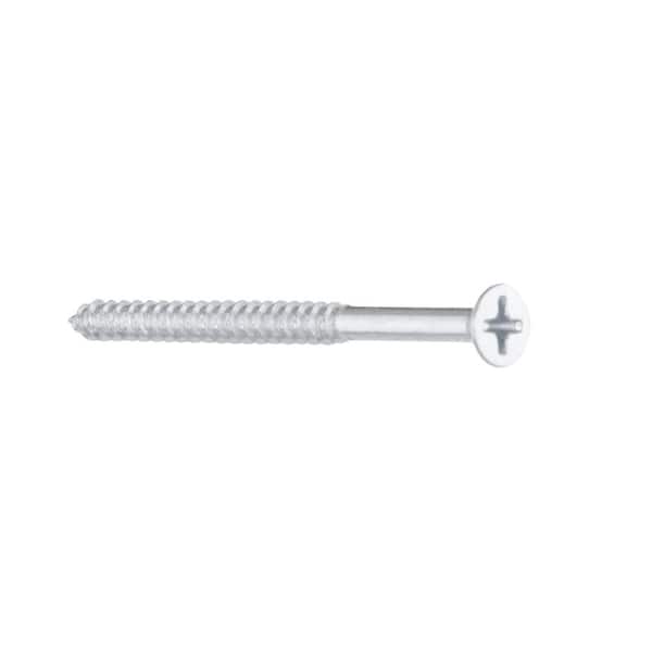 #8 x 2-1/4 in. Zinc Plated Phillips Flat Head Wood Screw (4-Pack)