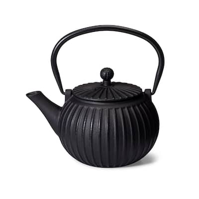 Matte Black Cast Iron "Sutoraipu" teapot, 170z
