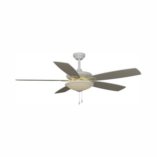 Hampton Bay Menage 52 in. LED Indoor White Smart Hubspace Ceiling Fan with Light and Remote