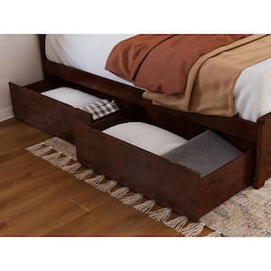 Urban Walnut Bed Drawers Queen-King