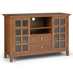 Acadian 53 in. Light Golden Brown Wood Transitional TV Stand with 2 Drawer Fits TVs Up to 60 in. with Storage Doors