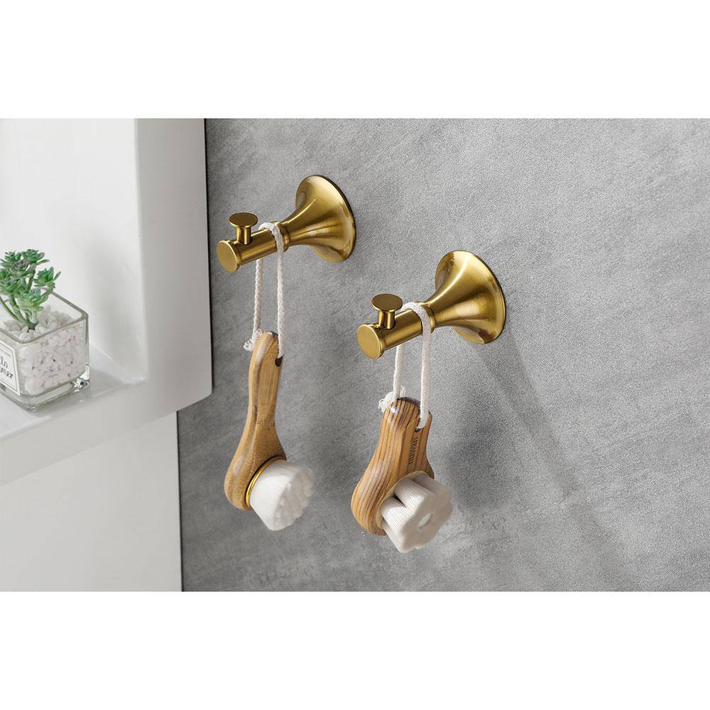 Brushed Gold 6-Piece Brass Bathroom Hardware Set