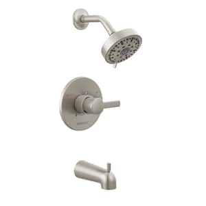 Precept 1-Handle Wall-Mount Tub and Shower Faucet Trim Kit in Brushed Nickel (Valve Not Included)