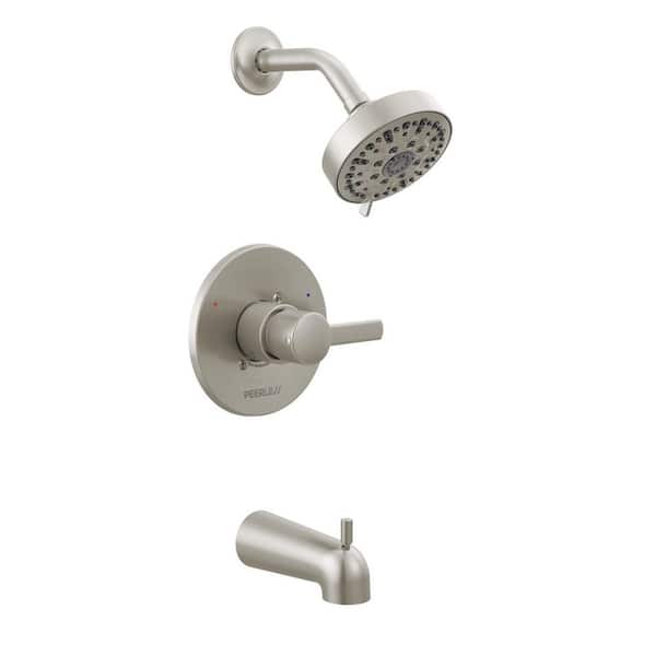 Peerless Precept 1-Handle Wall-Mount Tub and Shower Faucet Trim Kit in Brushed Nickel (Valve Not Included)
