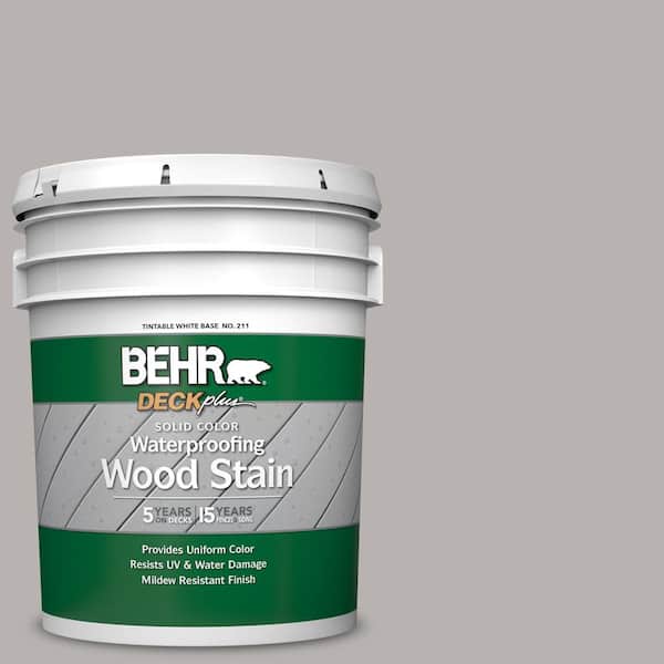 BEHR DECKplus 5 gal. #790E-3 Porpoise Solid Color Waterproofing Exterior Wood Stain