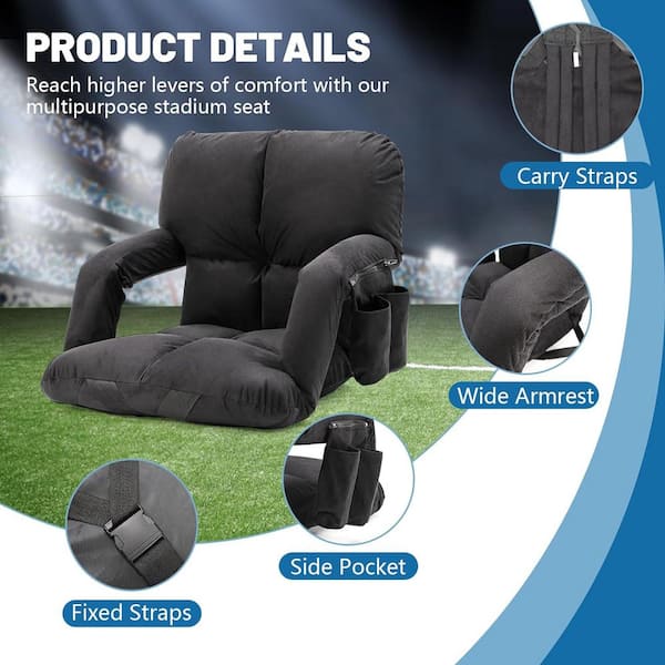 Bleacher chair discount with back support