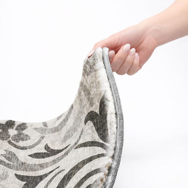 Dream Shag Premium Machine Washable Abstract ADS764 Gray 10 ft. x 14 ft. Area Rug