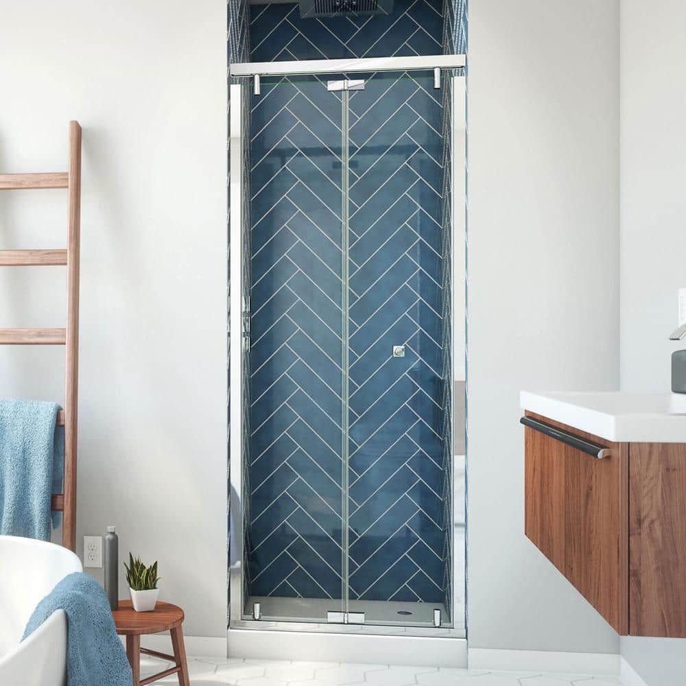 Butterfly-S 30-31 1/2" W x 74" H Semi-Frameless Bi-Fold Shower Door in Chrome