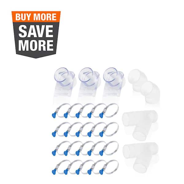 2-1/2 in. Dust Collection Fittings Kit with Clear Connectors, Blast Gates and Hose Clamps for Dust Collection Systems