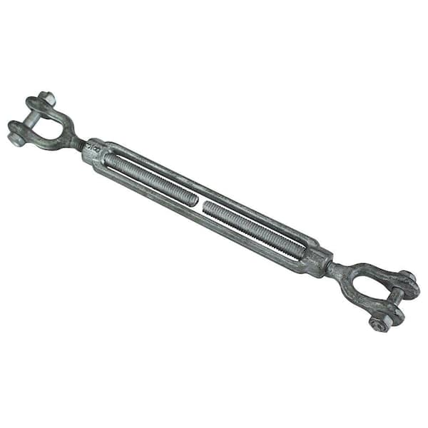 Everbilt 3/8 in. x 11 in. Galvanized Jaw and Jaw Turnbuckle