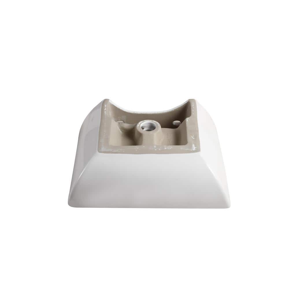 Compact White Ceramic Wall-Mount Rectangular Bathroom Sink