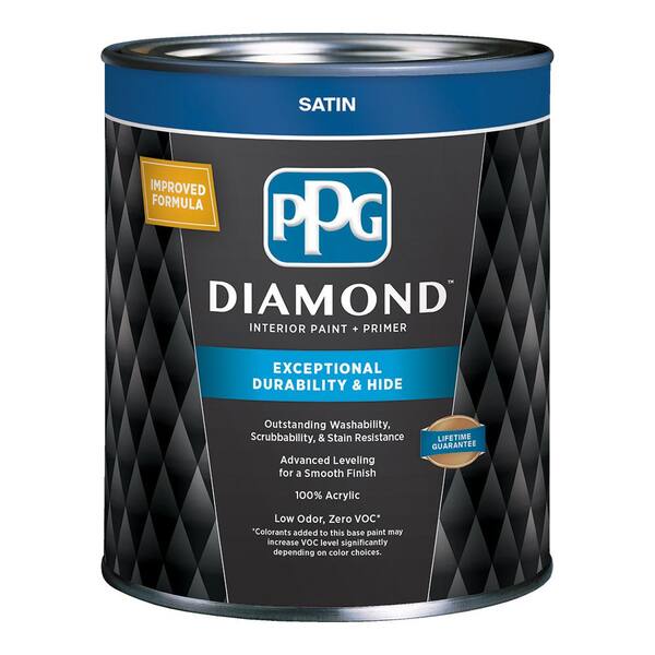 Glidden Diamond 1 qt. Pure White Satin Interior Paint and Primer PPG5341004 The Home Depot