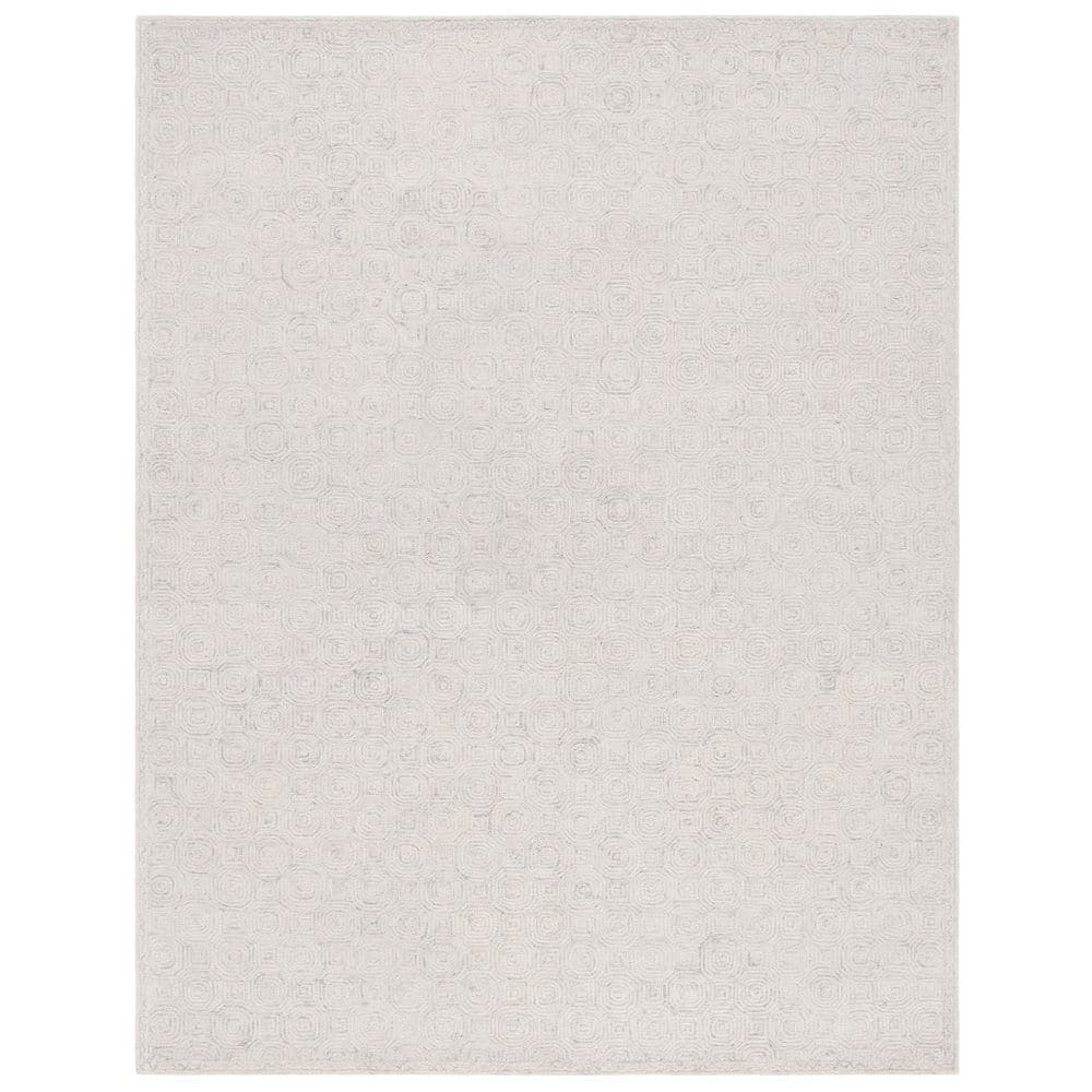 Elegant Gray Hand-Tufted Wool 8' x 10' Rectangular Area Rug