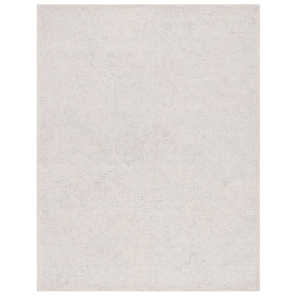 SAFAVIEH Micro-Loop Silver/Grey 9 ft. x 12 ft. Abstract Geometric Area Rug