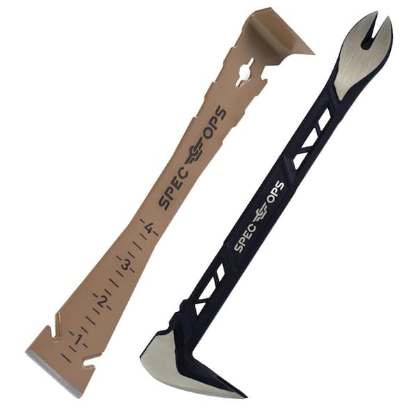 10" Nail Puller Cats Paw Pry Bar and 9.5" Trim Bar, High-Carbon Steel, Pry Bar Set