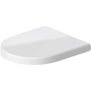 Seat Elongated Closed Front Toilet Seat in White