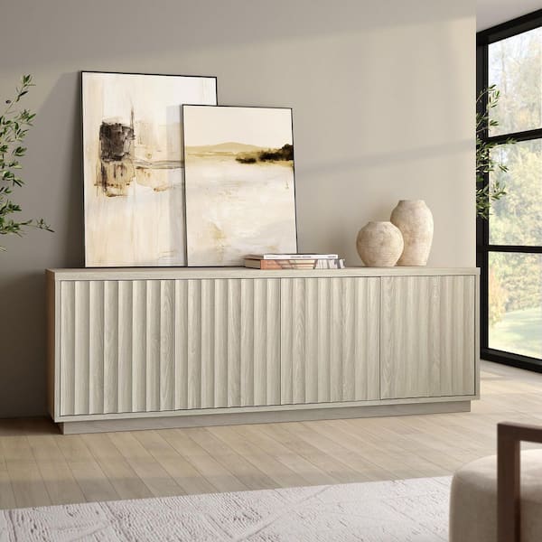 Meyer&Cross Bourne 69.625 in. Alder White TV Stand Fits TV's Up to