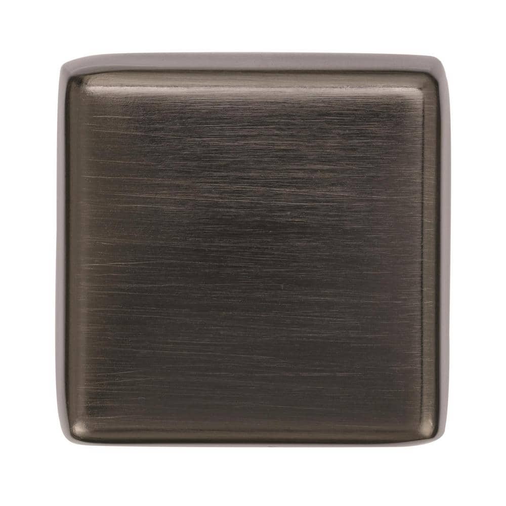Gunmetal Square Modern Industrial Cabinet Knob with Mounting Hardware
