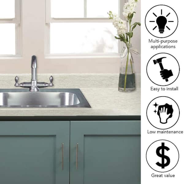 Hampton Bay 10 ft. Straight Laminate Countertop in Textured White