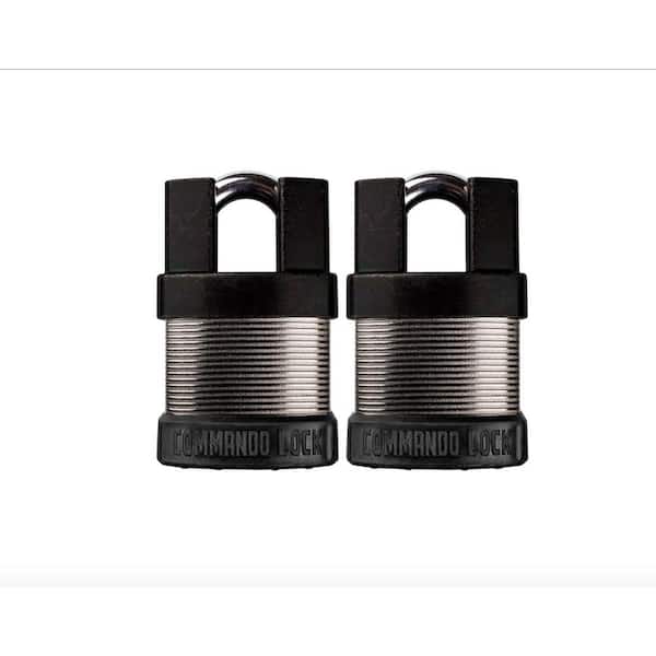 Commando Lock Total Guard 1-3/4 in. Bolt Cutter Proof High Security Keyed Padlock W 1-1/8 in. Shackle Weather Resistant (2-Pack)