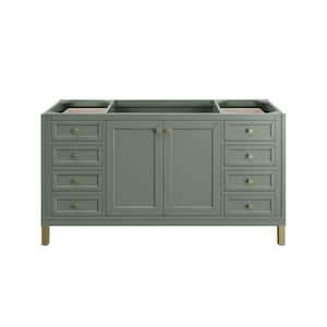Chicago 60.0 in. W x 23.5 in. D x 32.8 in. H Single Bath Vanity Cabinet without Top in Smokey Celadon