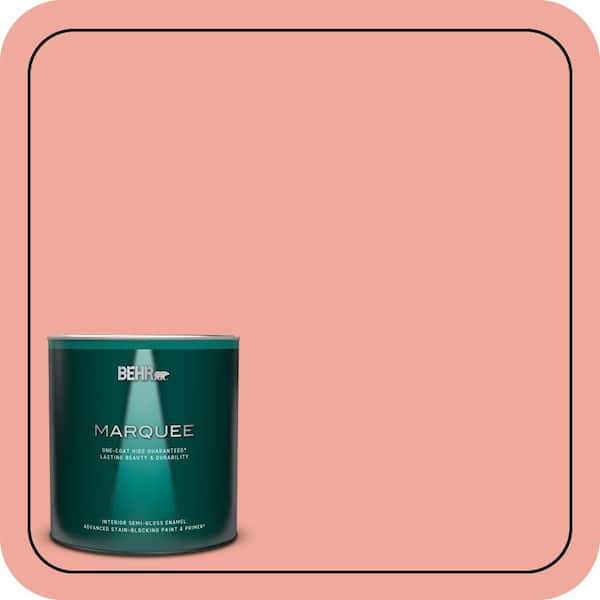 BEHR MARQUEE 1 qt. #200D-4 Powdered Petals Semi-Gloss Enamel Interior Paint & Primer