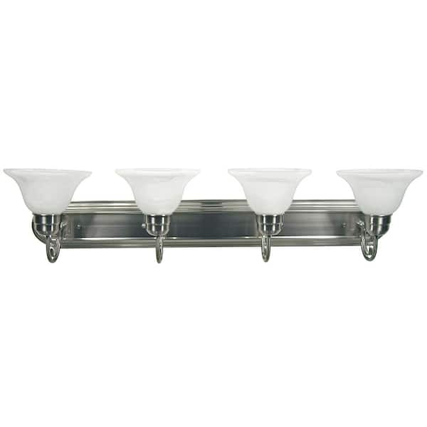 Unbranded Monica 4-Light Satin Nickel Bath Vanity Light