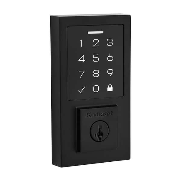 Kwikset SmartCode 270 Contemporary Matte Black Touchpad Single Cylinder Electronic Deadbolt Featuring SmartKey Security