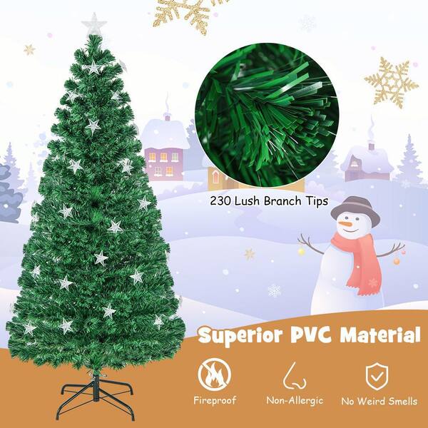 Glitzhome 6 ft. Pre-Lit Green Fir Artificial Christmas Tree with 350 LED  Lights 9 Functional Multi-color Remote controller 2014600019 - The Home  Depot