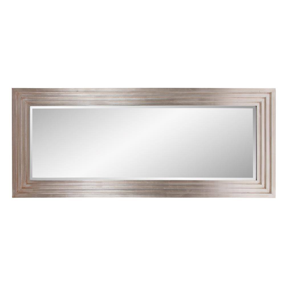 Tall Charcoal Gray Wood Full Length Rectangular Mirror