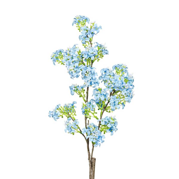 27 in. Blue Artificial Lilac Flower Stem Spray (Set of 2)