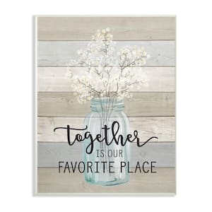 12.5 in. x 18.5 in. "Together is Our Favorite Place" by Lettered and Lined Printed Wood Wall Art