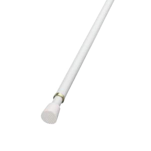 48 In Tension Curtain Rod White 03, Bathroom Curtain Rods Home Depot