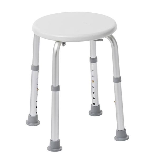 Adrinfly 13 in. W Adjustable Aluminum Round Shower Seat in White