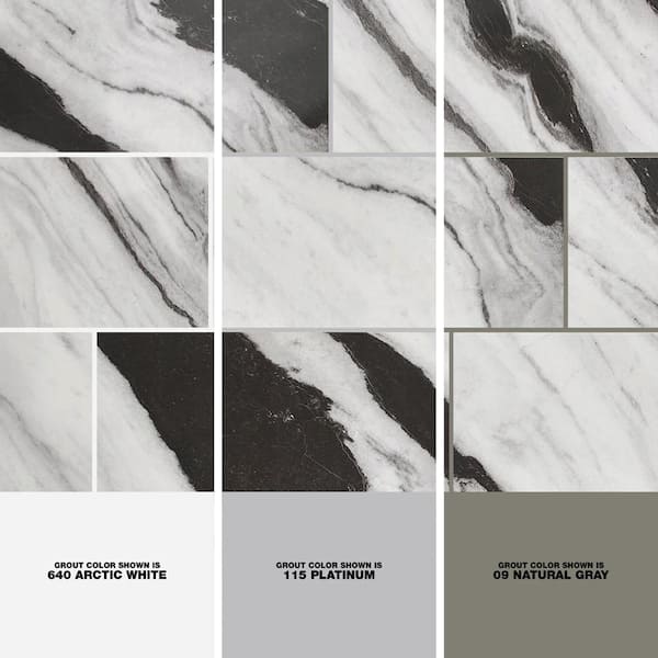 Rapport Panda Marble Polished 12 in. x 24 in. Glazed Porcelain Floor and Wall Tile (17.1 sq. ft./Case)